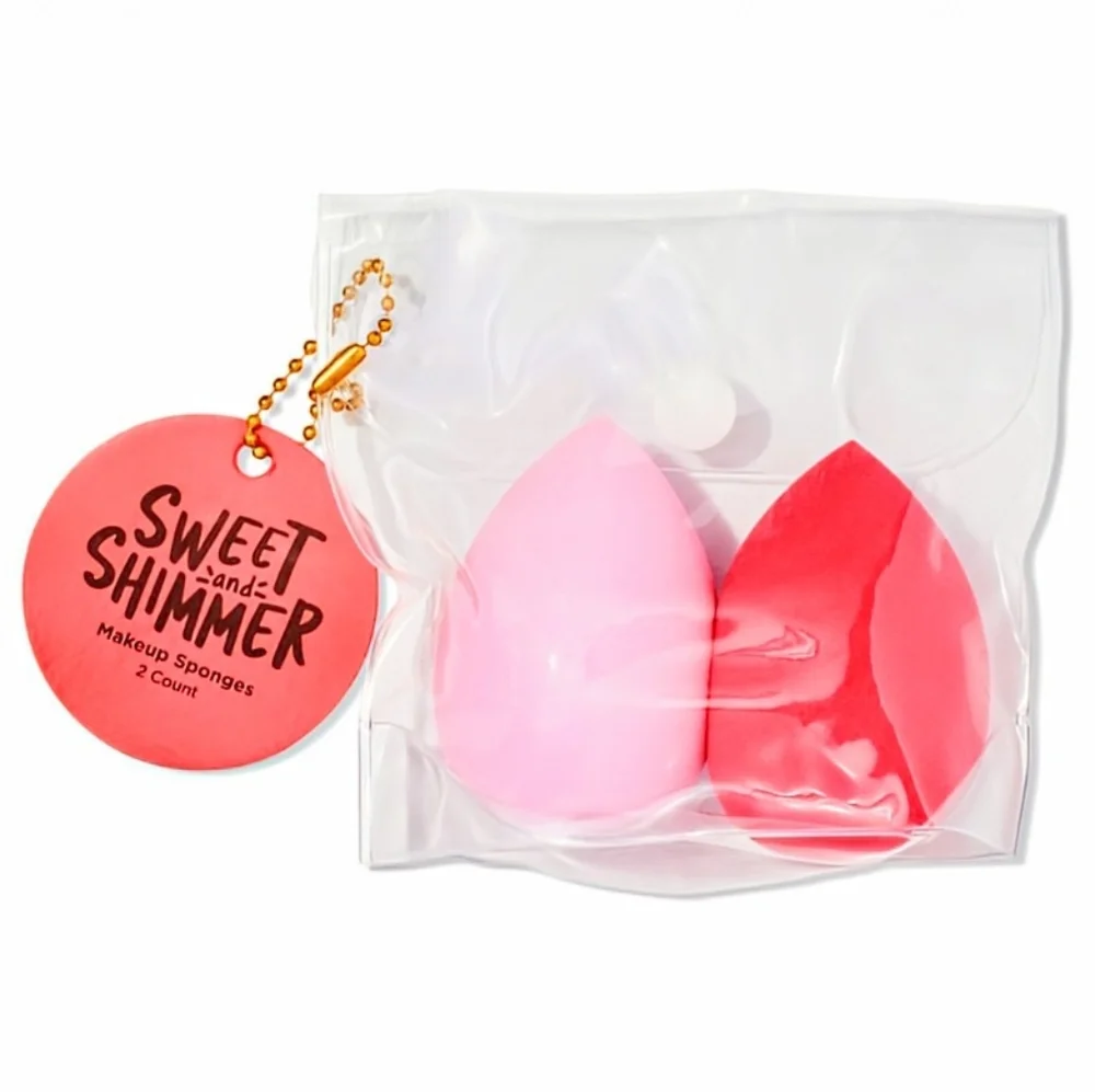 3/$12 Sweet & Shimmer 2pc. Beauty Blender Makeup Sponge Duo Red Pink